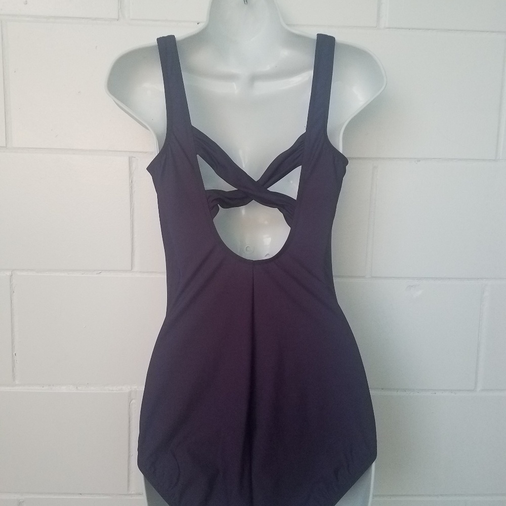 Lands' End One Piece Plum Color Swimsuit Size 10 - Picture 3 of 5